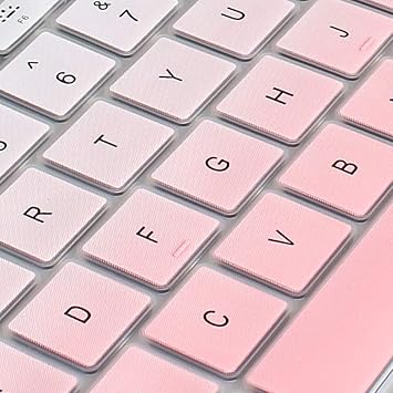 ProElife Keyboard Cover Skin for 2021 2020 MacBook Air 13 Inch (MODLE A2179 and A2337 Apple M1 Chip, U.S Layout) with Touch ID Keyboard Accessories Ultra Thin Silicone Protector (Light Pink Ombre)