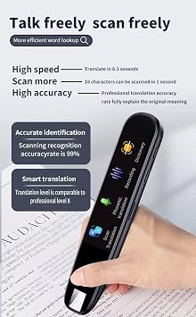 Translation Pen, Translation Scanning Pen, Translation Reading Pen, Instant Portable Scanning Translator Pen, 112 Languages Translation Device (Blue)