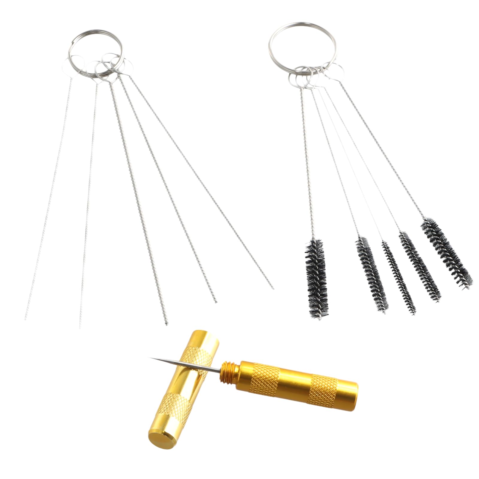 Set di pulizia per aerografo, strumento di riparazione per la pulizia della pistola a spruzzo dell'aerografo Set di aghi e pennelli in acciaio inossidabile ark
