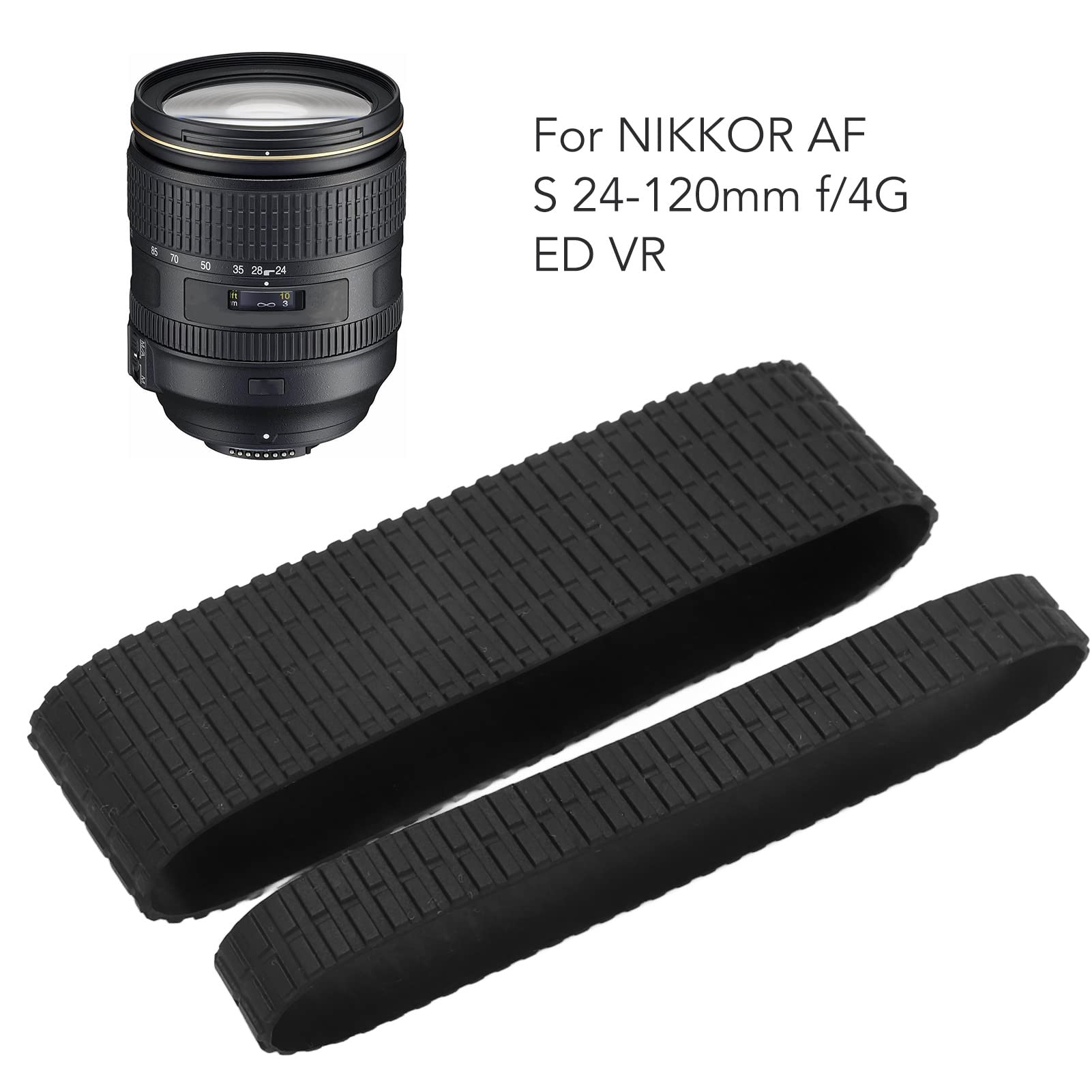 Zoom Rubber and Focus Rubber Grip for AF-S 24-120mm F/4G ED VR, Rubber Focus Ring Trim Lens Repair Kit - Image 3
