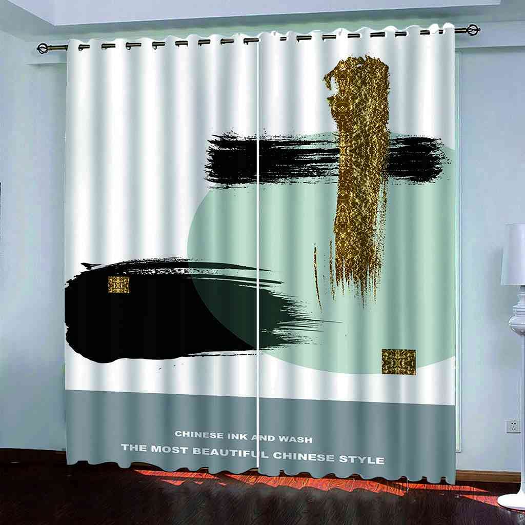 Rideau occultant thermique lot de 2 noir doré 264x242 cm pour salon et chambre