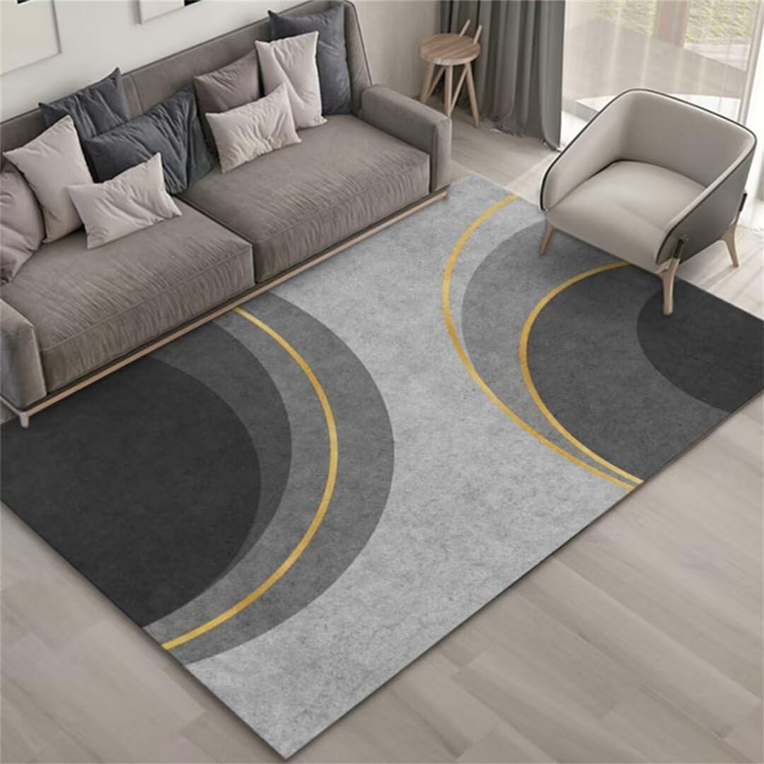 Alfombra infantil lavable y resistente a la suciedad con base antideslizante gris