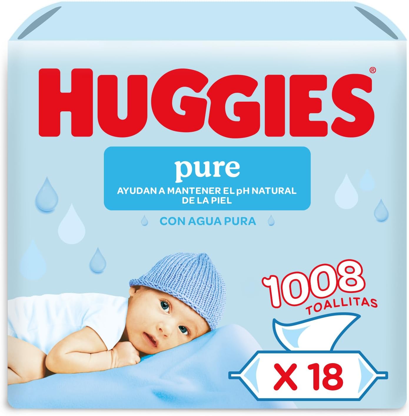 Huggies Pure Baby Wipes, 18 Packs of 1008 Wipes