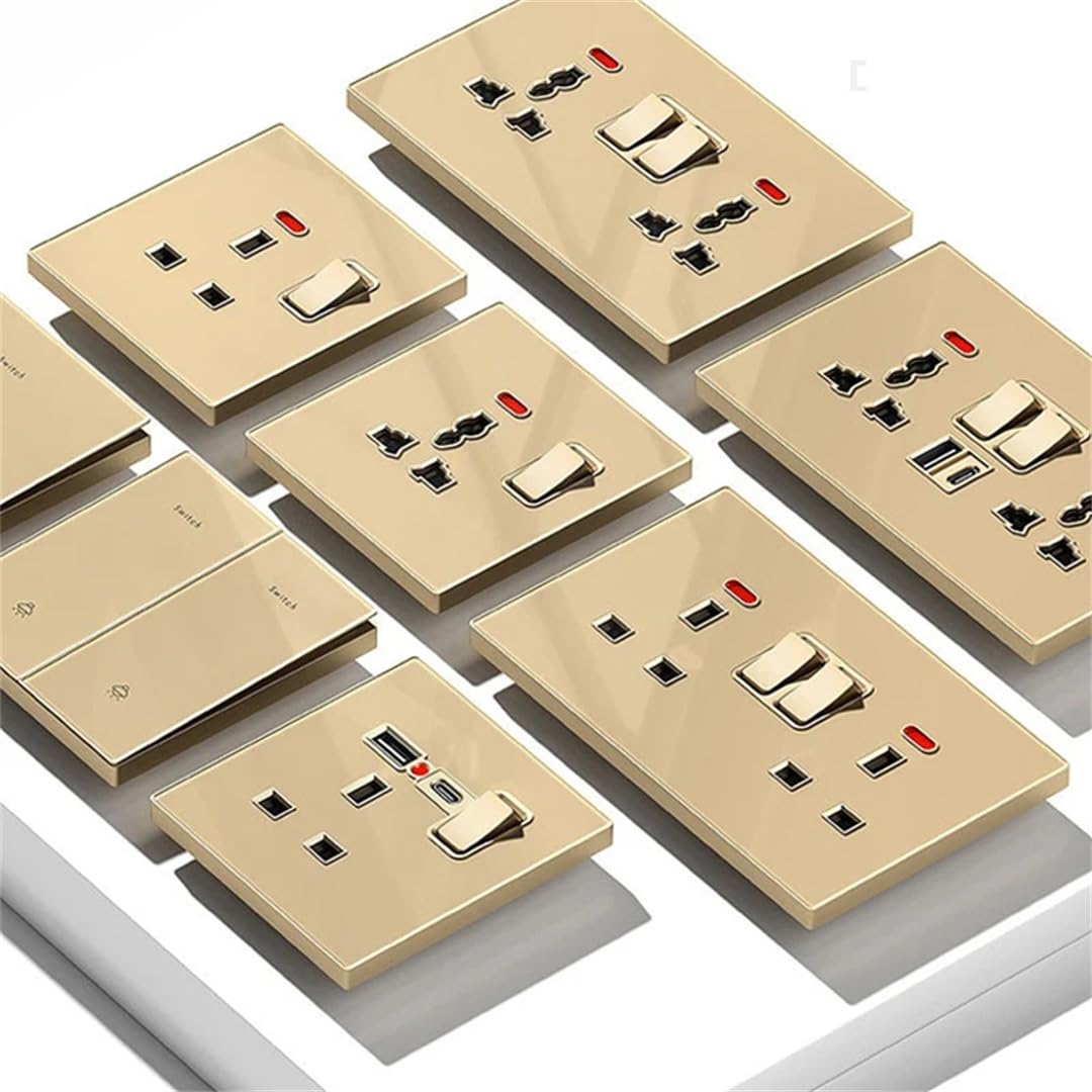 Prise Murale De Charge Rapide De Type C 20 W, Double Interrupteur, Prise De Courant Blanche, Interface USB Standard Britannique