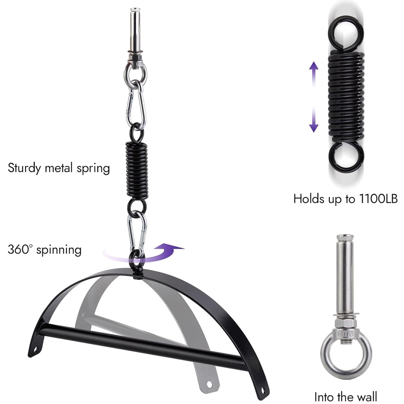 2.0 Support pour Balançoire Accessoires,Balançoire Sexuelle pour Le Plafond,Meuble Jeux Adulte Couple,Jeux pour Couples Set Accessoires Hard,Supporte Jusqu'à 1100 LB (A)