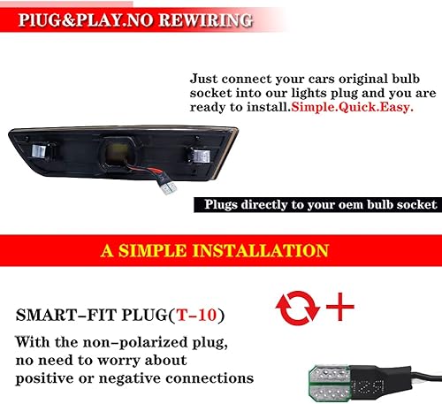 Miniatura 6 de GTINTHEBOX Para 2003 2004 2005 2006 2007 Infiniti G35 2D Coupé Luz de marcador lateral trasera Lente transparente ámbar LED Fender Lámpara OEM Parte