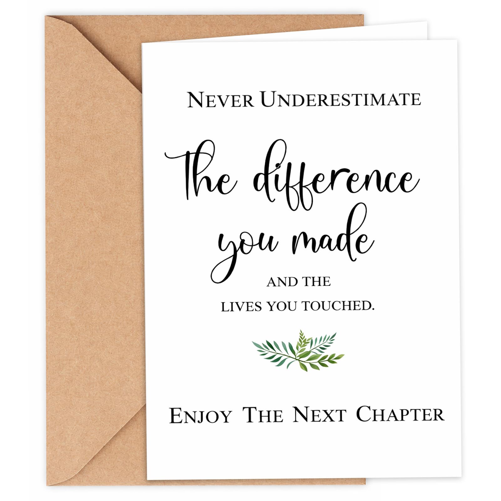 Goodbye Card Leaving Gifts for Colleagues Women Men Farewell Cards Never Underestimate The Difference You Made for Coworker Goodbye Retirement Goodluck Going Away New Job Card Gifts