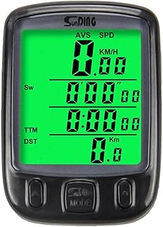Tempaka Computador de bicicleta com fio Odômetro Tela LCD multifuncional Ciclismo Velocímetro Medidor de velocidade de mountain bike com luz de fundo verde