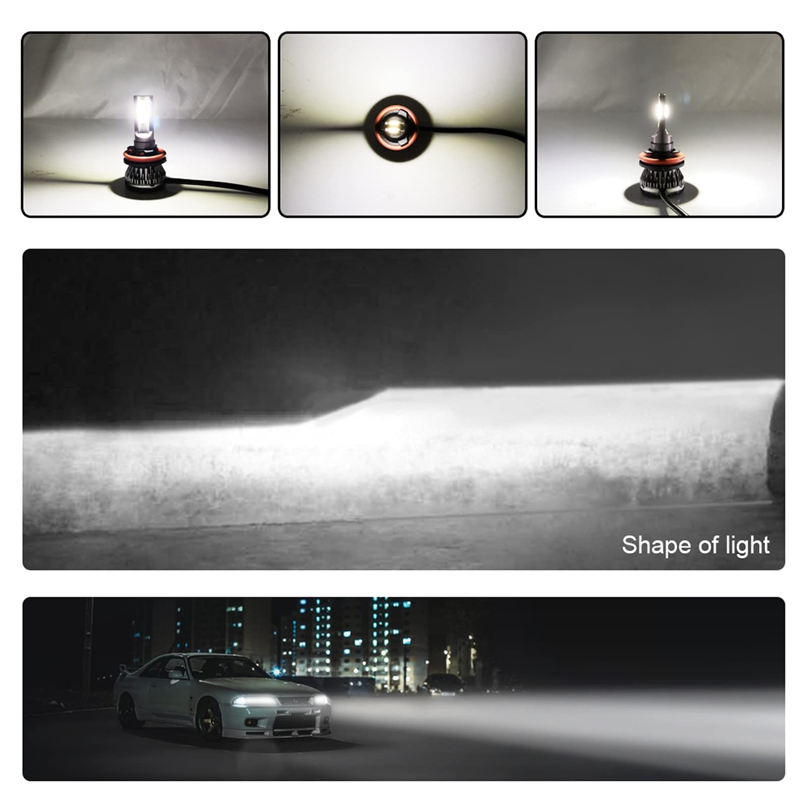 fari a LED 2pcs Car Faro Principale Mini Lampada H7 LED Lampadine H1 LED H8 H11 Kit di fari 9005 HB3 9006 HB4 6000K Fendinebbia fendinebbia 12V Lampada a LED 72W Lampadina a LED (Size : H4/9003/HB2 H