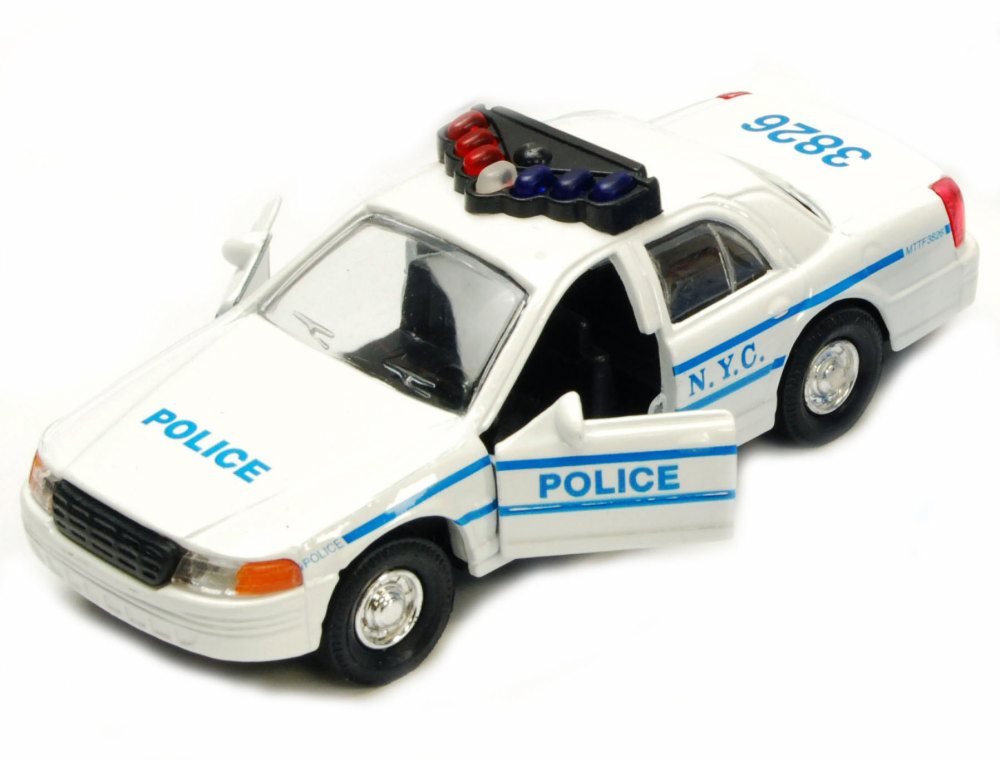 Showcasts NYC Police Car Series, White 9985/2D - 5 Inch Scale Diecast Model Replica, but NO Box