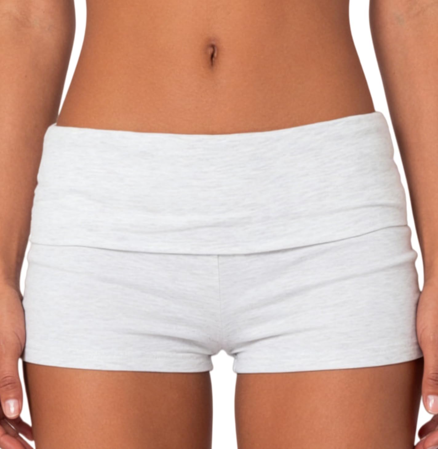 KMBANGI Womens Fold Over Shorts Elastic Waist Y2k Lounge Shorts Foldover Cute Pajama Micro Bottoms Mini Shorts Sleepwear