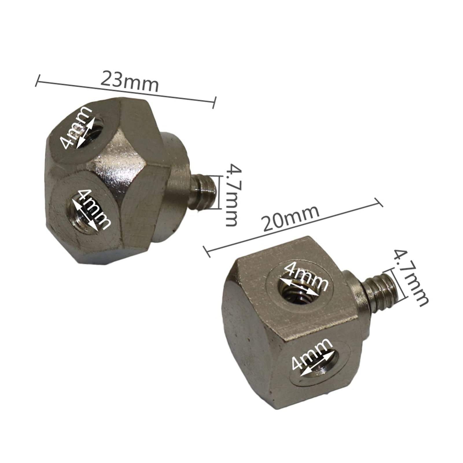 Filetto da 3/16 "Filo femminile a 3 fori, Connettore a 4 fori Agricoltura Brass Box Supporto for ugello, utilizzato for collegare 50 ugelli di atomizzazione(Silver)