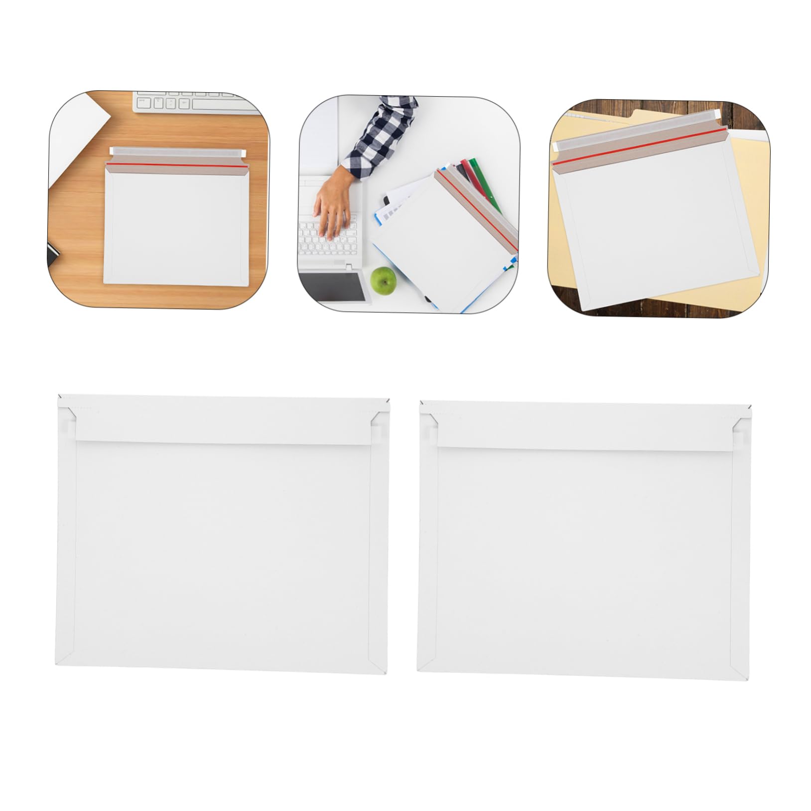 Gatuida 20pièces Enveloppes Plates Carton Blanc Lot Pour Documents Et Photos Enveloppes Expédition Rigides Et Résistantes