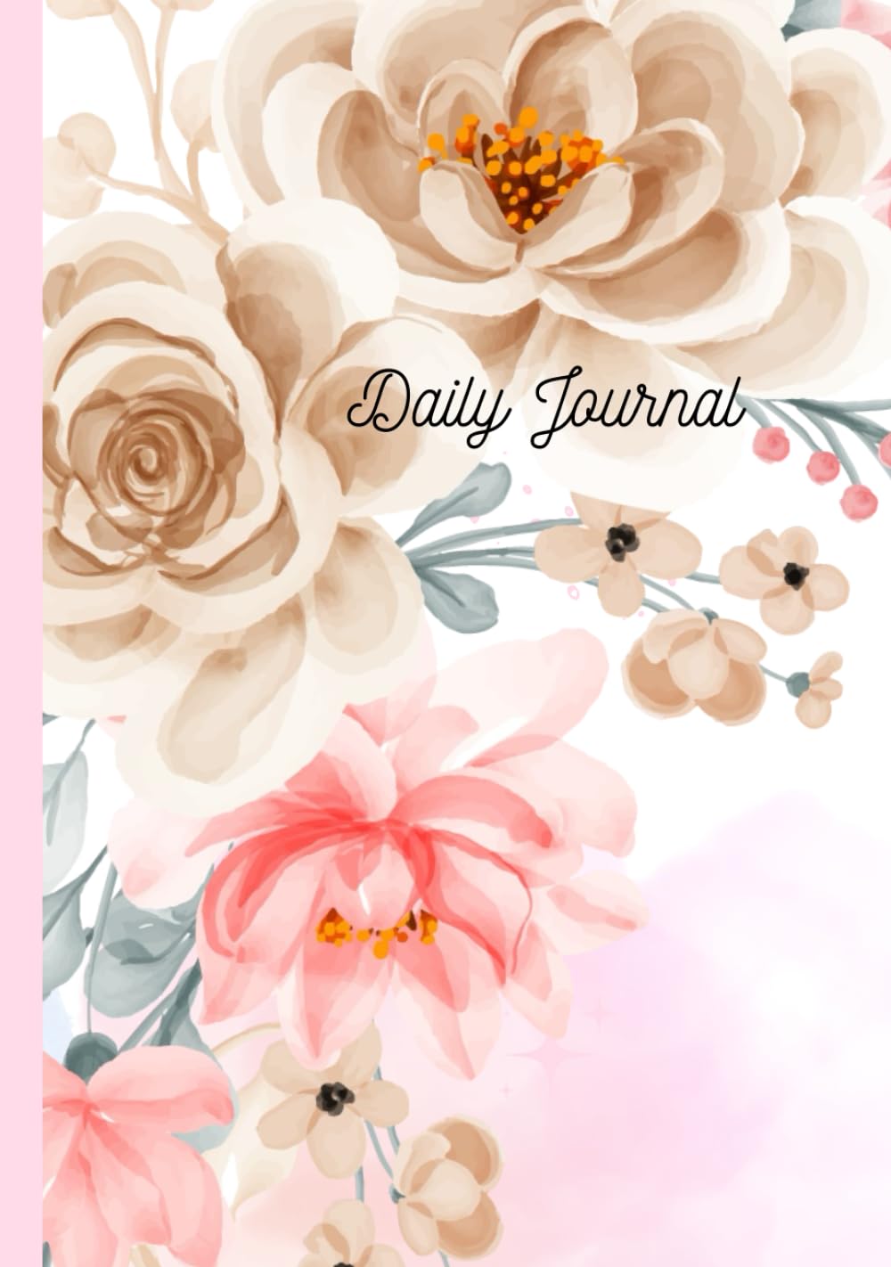 Journal fleuri pour femmes avec 110 pages de notes et planificateur quotidien format carnet