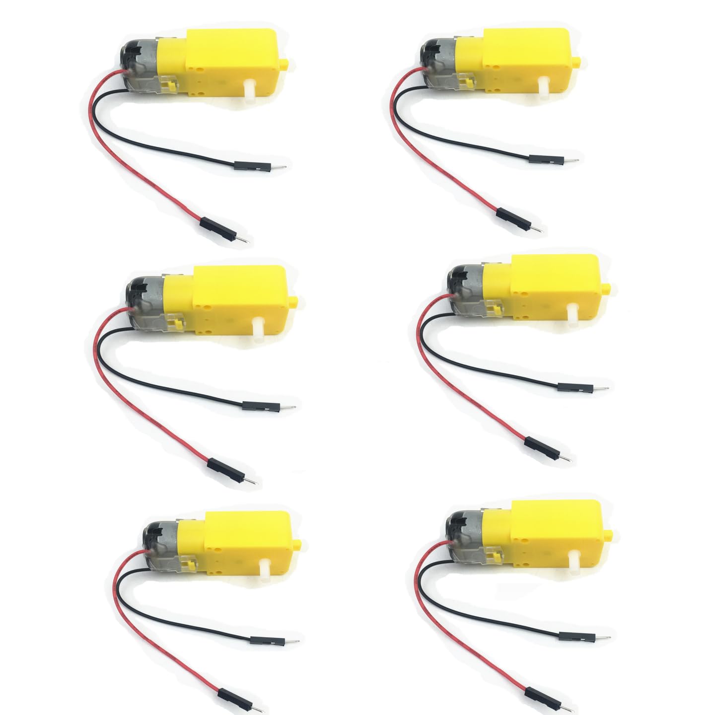 6pcs DC Electric Motor 3V-6V Dual Shaft Geared TT Motor Magnetic Gearbox Engine, for Arduino Smart Car Robot (I Shape 1:48 Reduction Ratio) (TT Motor)