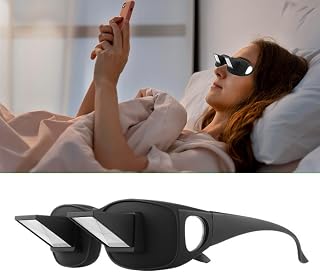 [KASELIN] 寝ながら 仰向け プリズム 怠惰なメガネ【2026新型】 スマホ TV 怠け者 90°寝かせメガネ 反射 横たわって読書(ブラック | ができる プリズム 仰向け