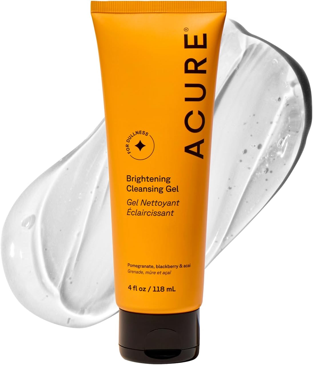 Brightening Cleansing Gel - Vegan Face Scrub, Gentle Facial Cleanser for Radiant Skin with Pomegranate, Blackberry & Acai Infused, Antioxidant-Rich Formula for All Skin Types - 4 fl oz