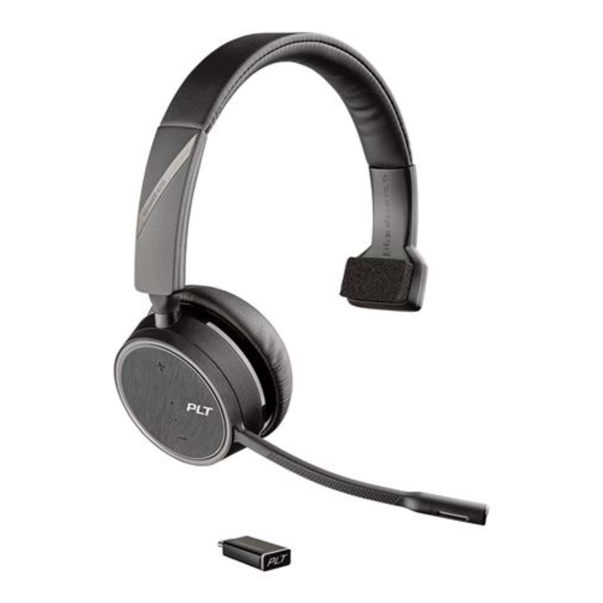 Plantronics - Voyager 4210 UC USB-A Headset (Poly) - Casque Bluetooth mono avec microphone à arceau et annulation de bruit - Connexion PC, Mac et téléphone portable - Teams, Zoom et plus encore