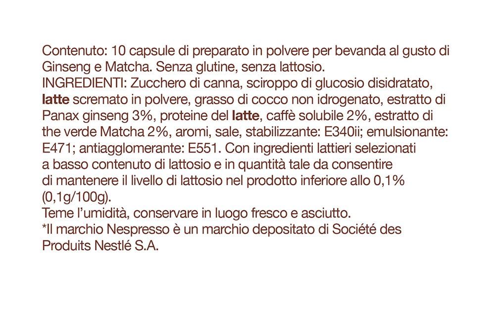 Foodness Ginseng & Matcha compatibile Nespresso 60 capsule