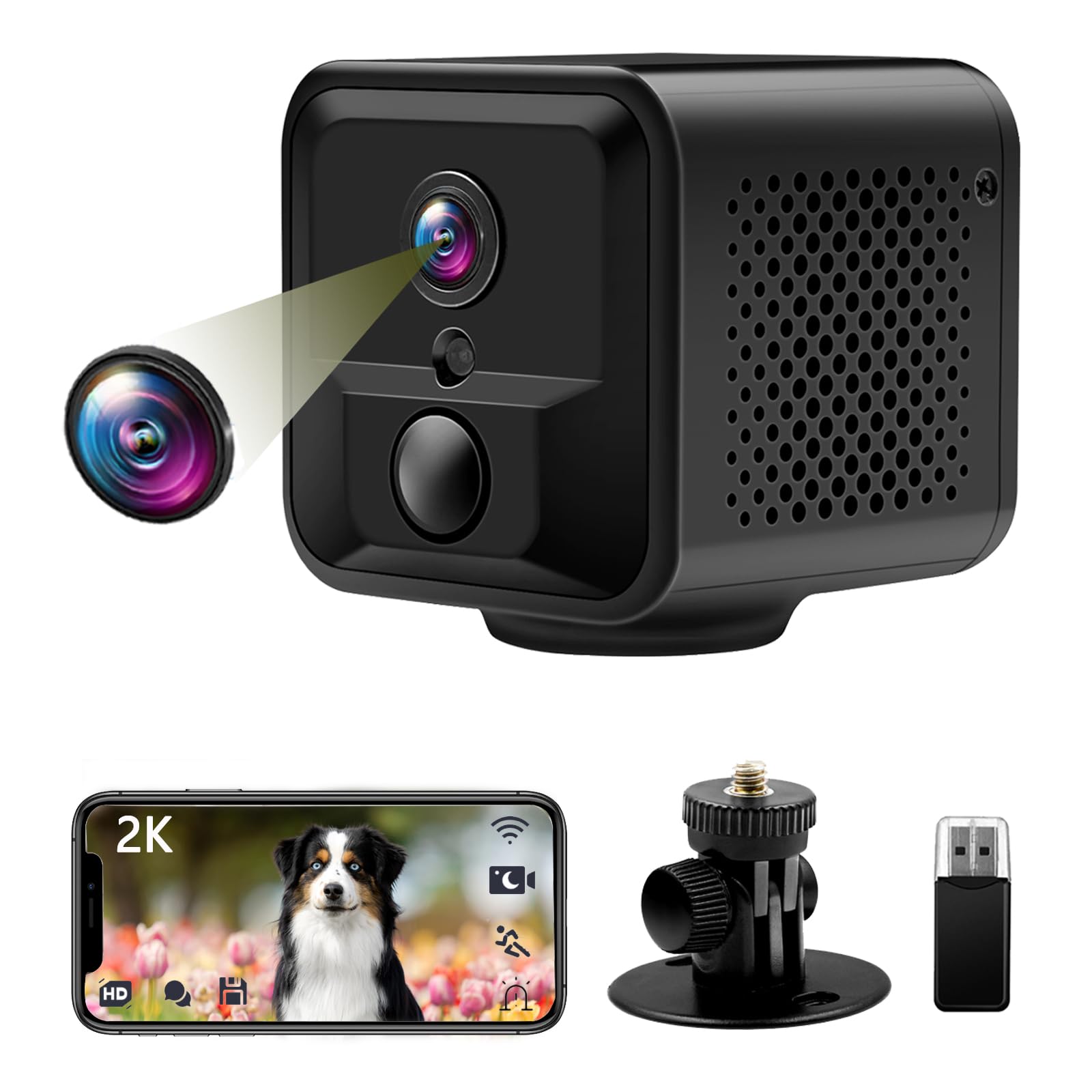 camera nascosta wifi 2k con visione notturna 150°