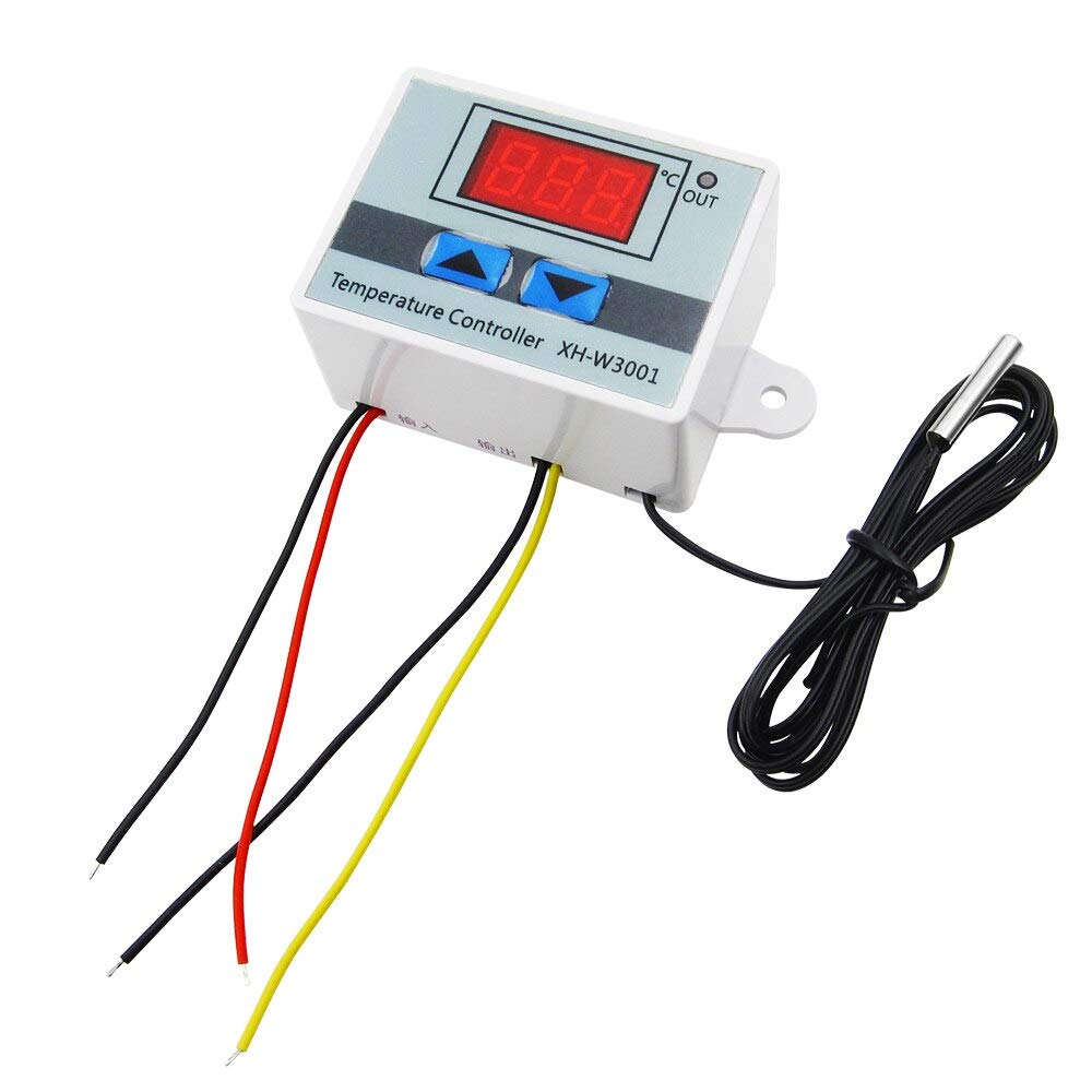 Zhongyu 5PCS 220V W3001 Digital LED Temperature Controller 10A Thermostat Control Switch Probe XH-W3001