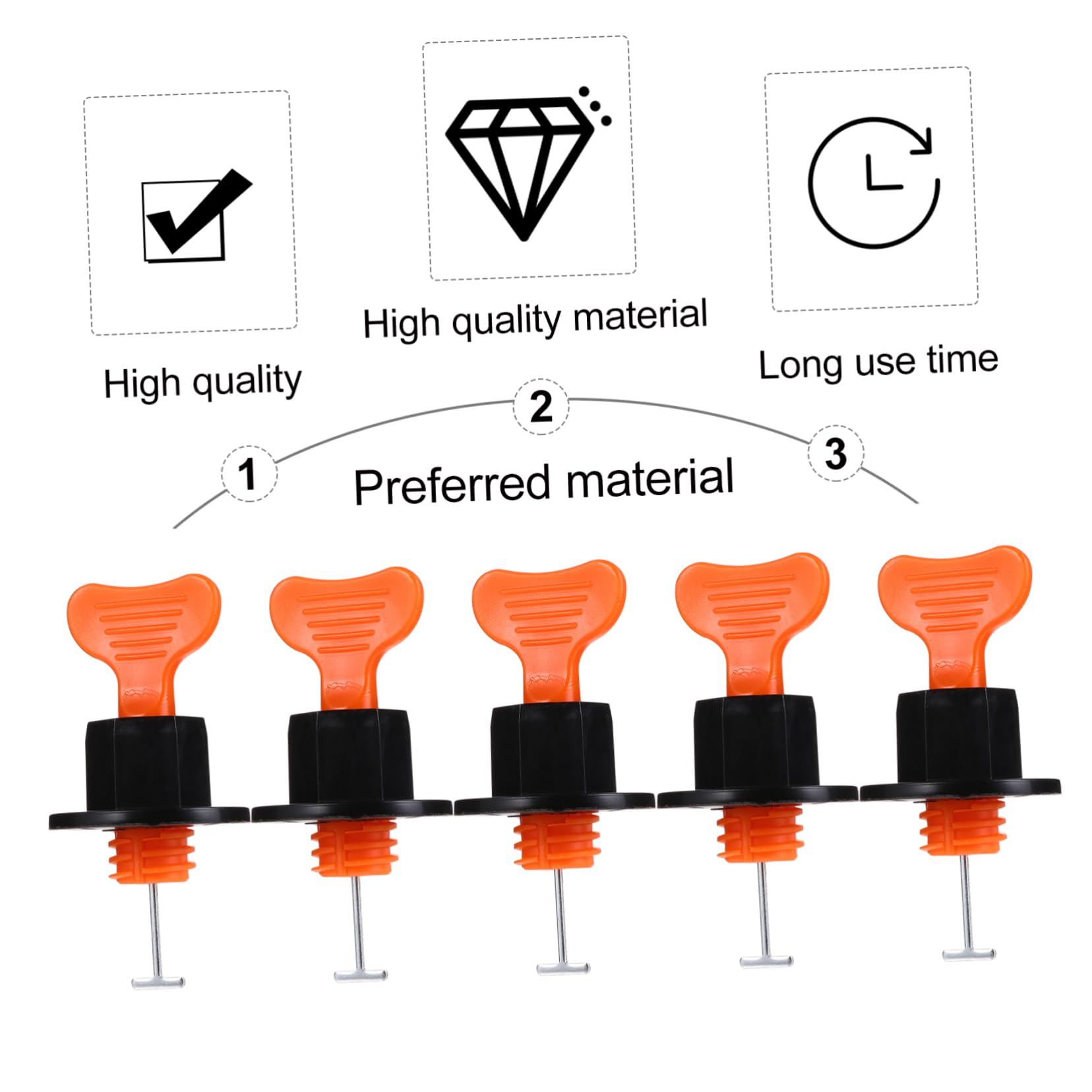 NUOBESTY Système de Nivellement de Carrelage Réutilisable Plastique, Cales D'espacement 100 Pièces Aiguilles Interchangeables, Outils de Bricolage pour Pose Murale et Sol, Kit 2 Packs