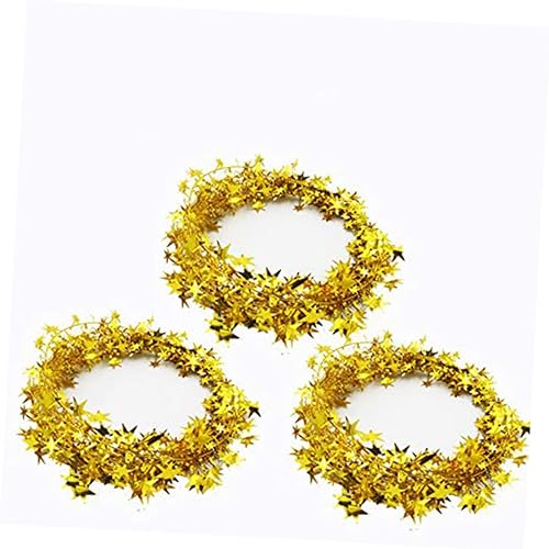 Miniatura 4 de FONDOTIN Guirnalda de estrellas de árbol de Navidad, guirnalda de oropel de estrellas, guirnalda de árbol de Navidad, coronas de oropel de Navidad,