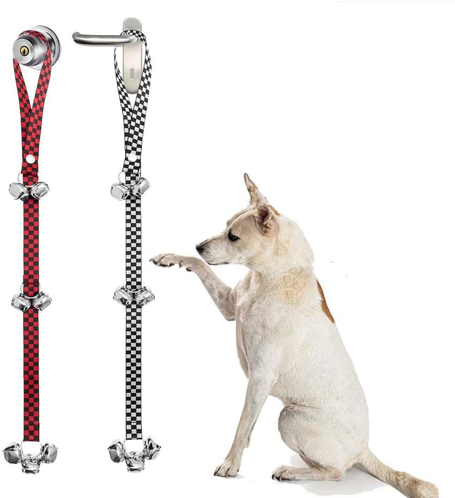 Dog Doorbells for Potty Training - 2 Pack Premium Quality Pet Door Bells with Whistle - Adjustable Housetraining Belt for Indoor/Outdoor…