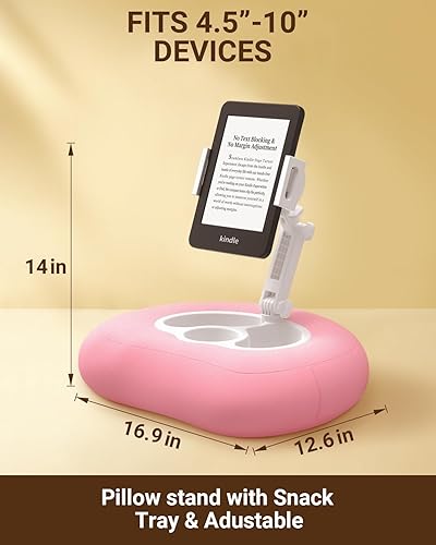 Miniatura 7 de Soporte de almohada Kindle para cama, soporte ajustable para tableta y teléfono para iPad, Kindle, sofá, soporte para aperitivos y bebidas, 50