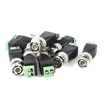 BIG BOOM 10 Pcs Coaxial Coax Cat5 to BNC Video Balun Connector for CCTV Camera