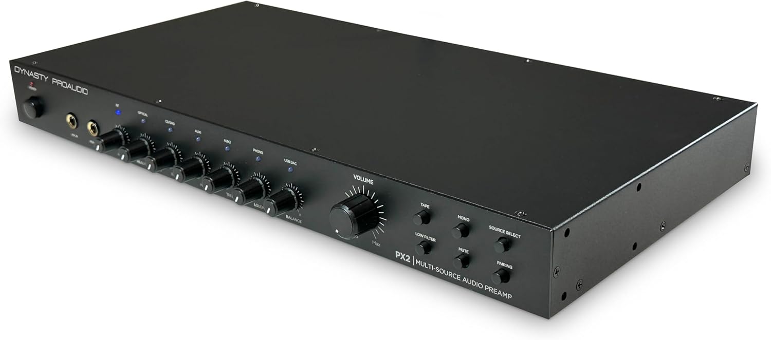 Dynasty ProAudio PX2 High Definition Multi-Source Home Audio Preamp with Qualcomm® aptX™ Lossless Bluetooth 5.3 Chipset/USB DAC Interface Built-in