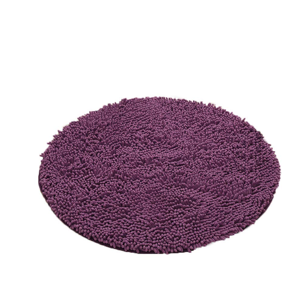 Tapete de baño de felpilla suave y antideslizante, tapete redondo de microfibra gruesa, 24 pulgadas (60 cm), tapete de puerta de secado rápido para dormitorio y baño, tapete acogedor y absorbente