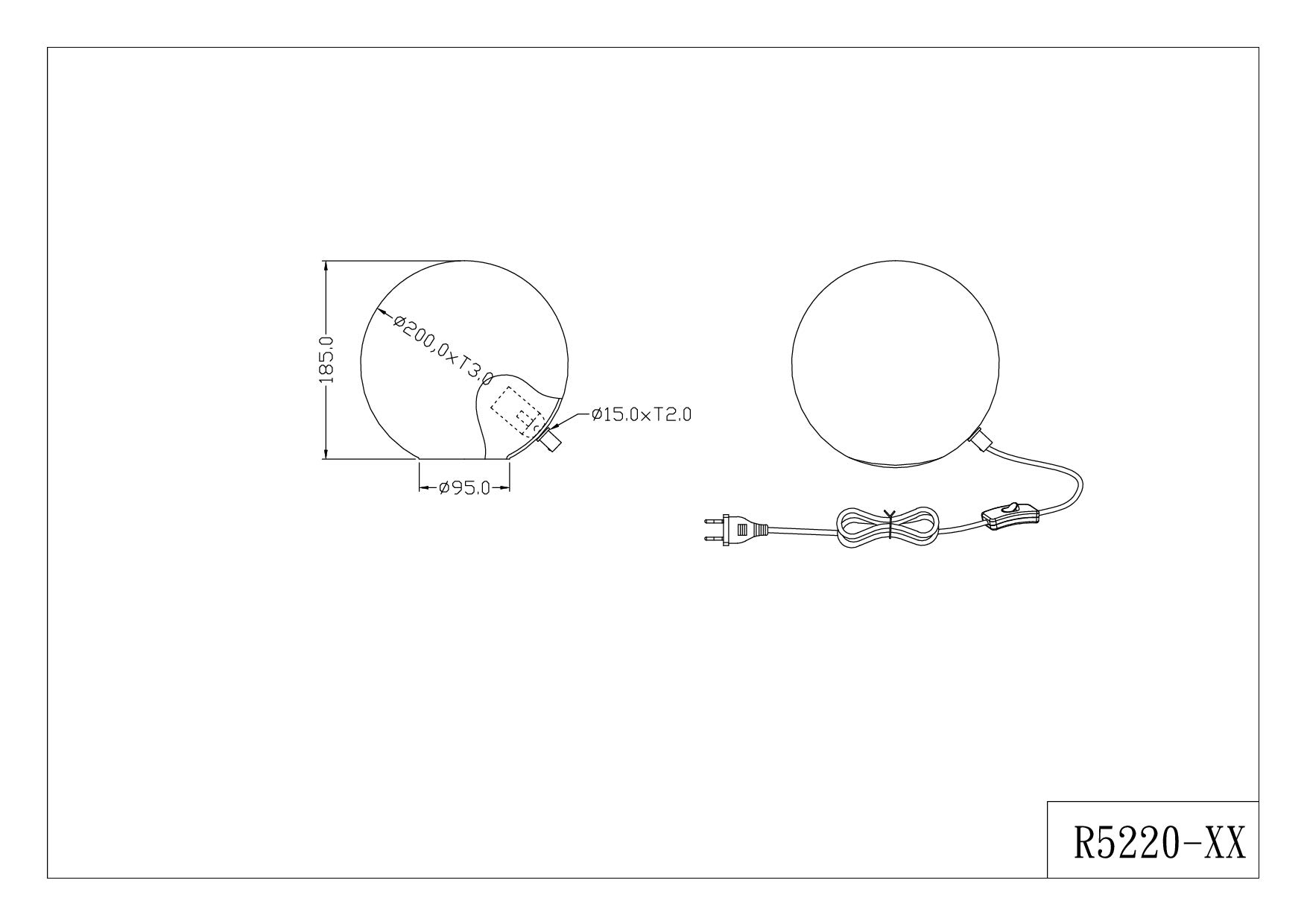 Reality Leuchten RLLiveYourLight Pingpong Lampada Tavolo, E27, 25 W, Bianco, 18,5 cm