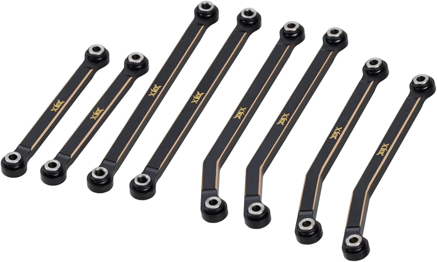 DJX CNC Brass High Clearance 4-Link w/Steering Link Set for 1/18 RC Crawler Redcat Ascent-18(Brass)