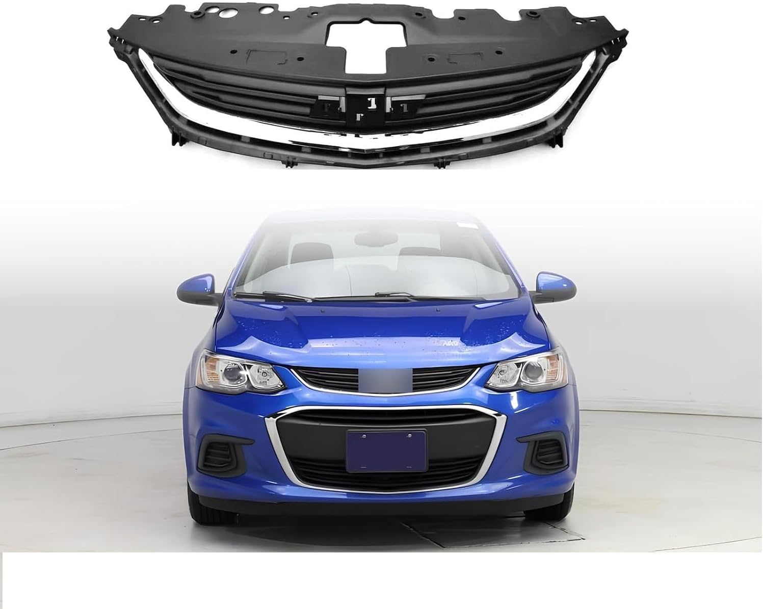 Chrome Front Bumper Upper Grille Fits for 2017-2020 Chevrolet Sonic Replaces# GM1200736 94538130