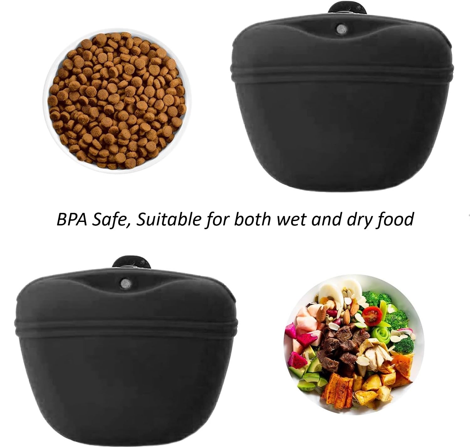 V.S.P. Silicone Dog Treat Pouch, Clip on Portable Training Container, Convenient Magnetic Buckle Closing and Waist Clip - Image 3