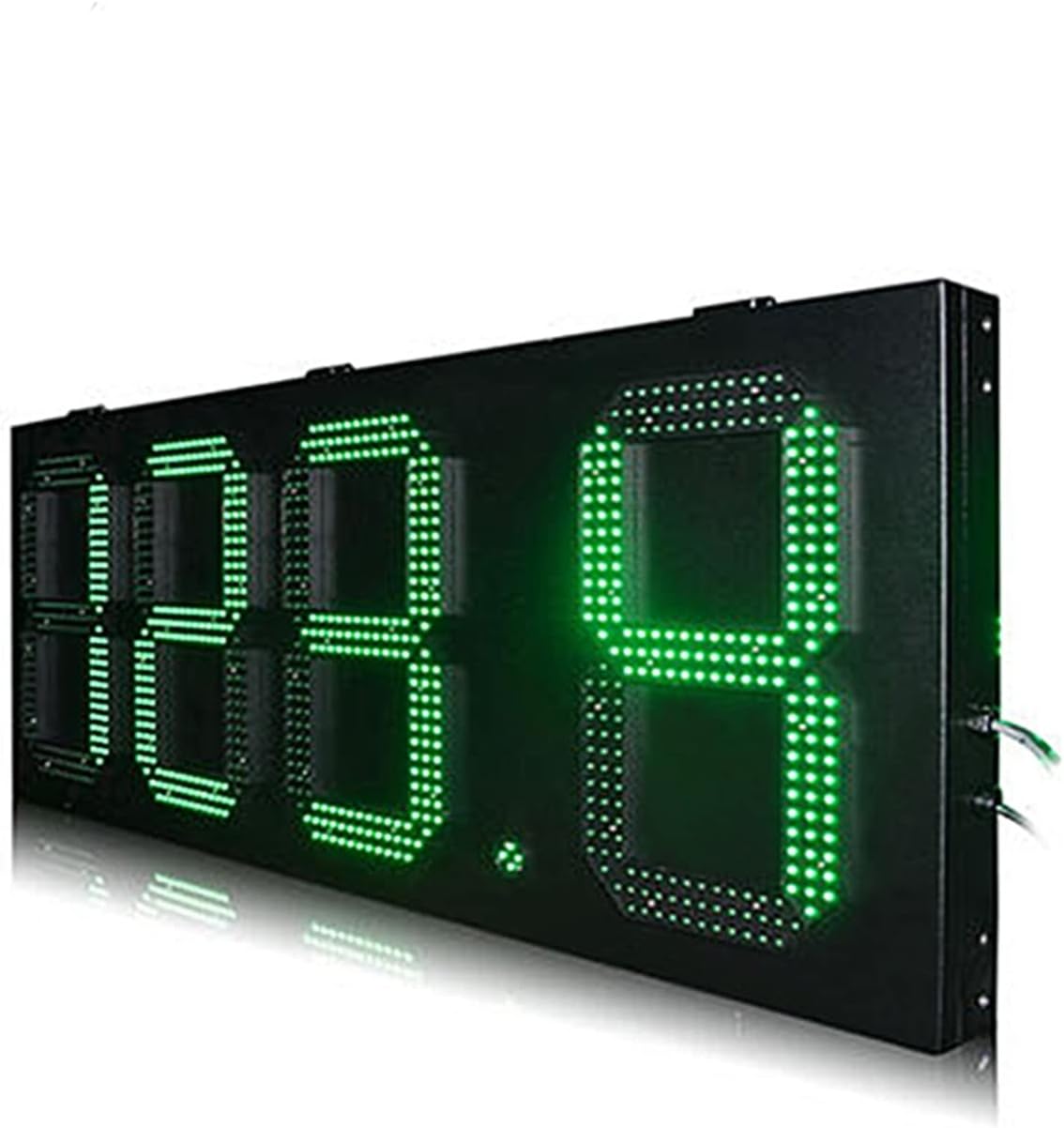 Protable Gym Timer Outdoor Rainproof Iron Box high Brightness Green 12 inch 888.8 Format Remote Control Gas Station Digital Sign led Price Plate Outdoor Digital Visibility (8 Inch Scoreboard)