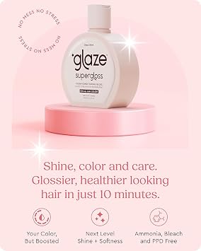 Glaze Supergloss Sheer Glow Clear Hair Gloss Mini - Smooths, Lightweight, Adds Mirror Shine, Improves Look of Damaged Hair - Travel Size - 50 ml