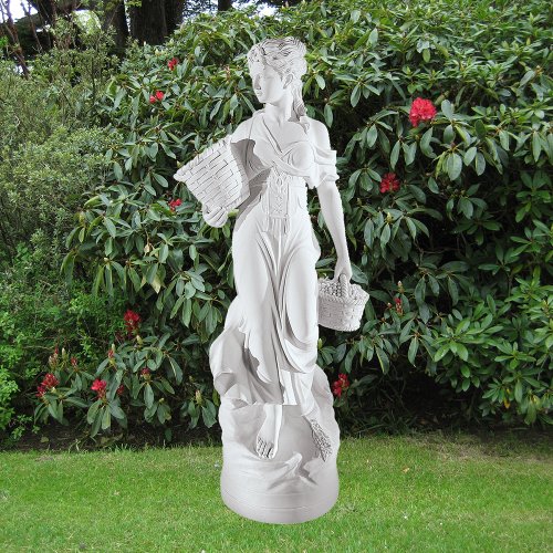 Large Marble Statues - Country Girl 140cm Garden Sculpture