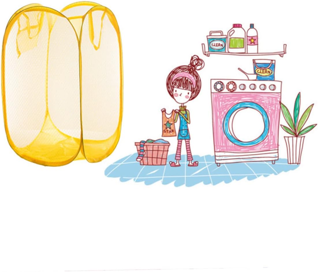 Foldable Pop up Mesh Laundry Hamper Basket for College Dorm