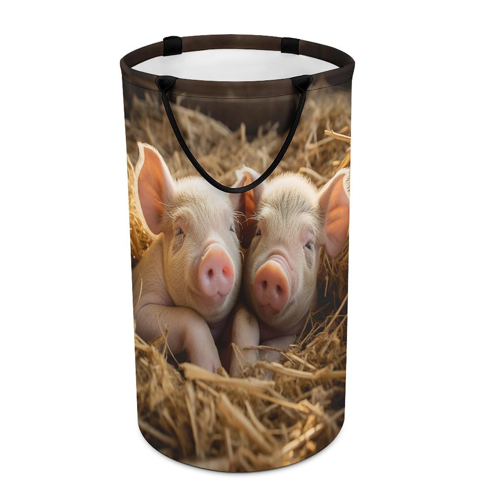 Pigs Laundry Basket Freestanding Laundry Hamper with Handles Waterproof Dirty Clothes Hamper Collapsible Washing Bin Aesthetic Clothes Basket for Bathroom Bedroom Dorm