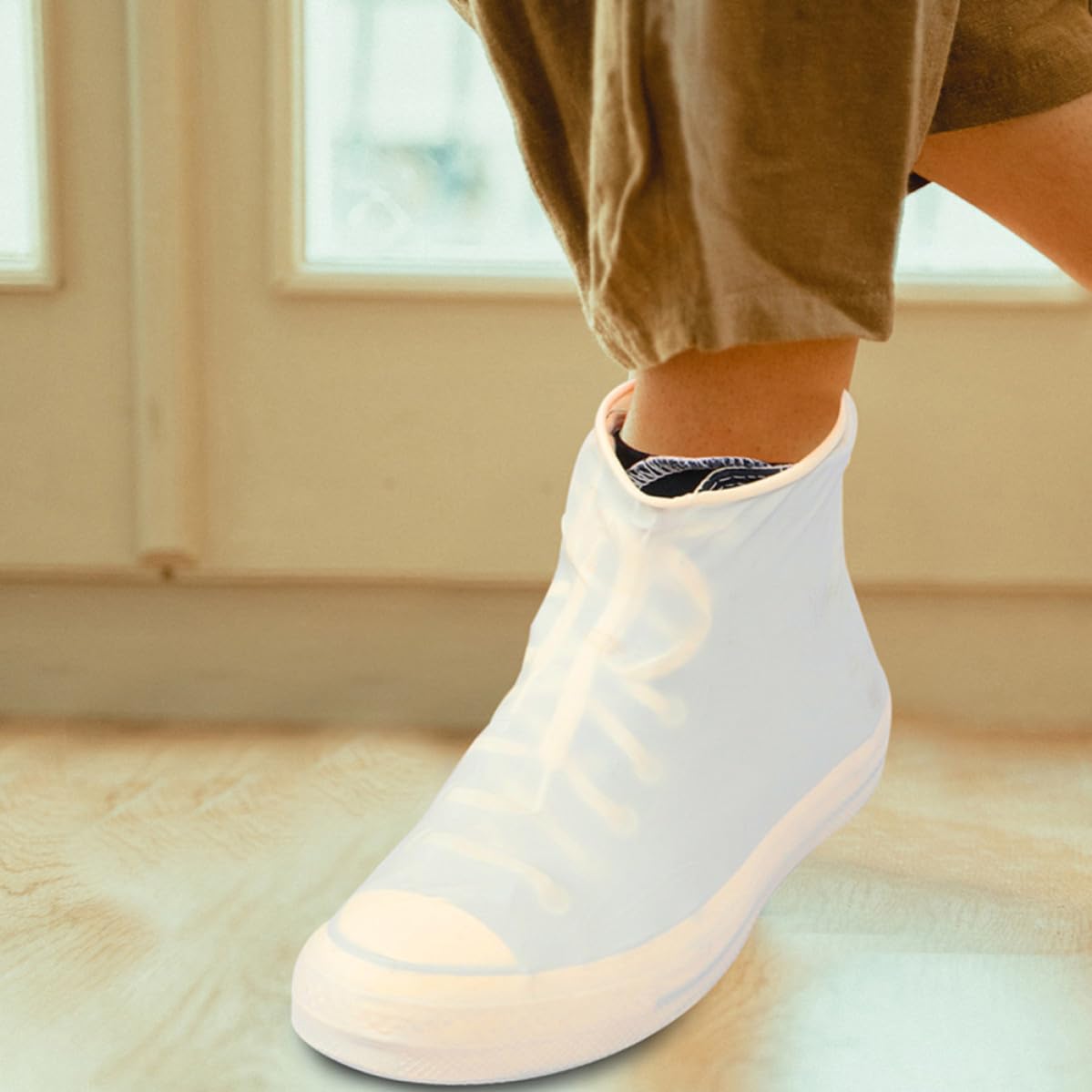 Cabilock 10 Pares Fundas Impermeables para Zapatos de Látex Color Claro
