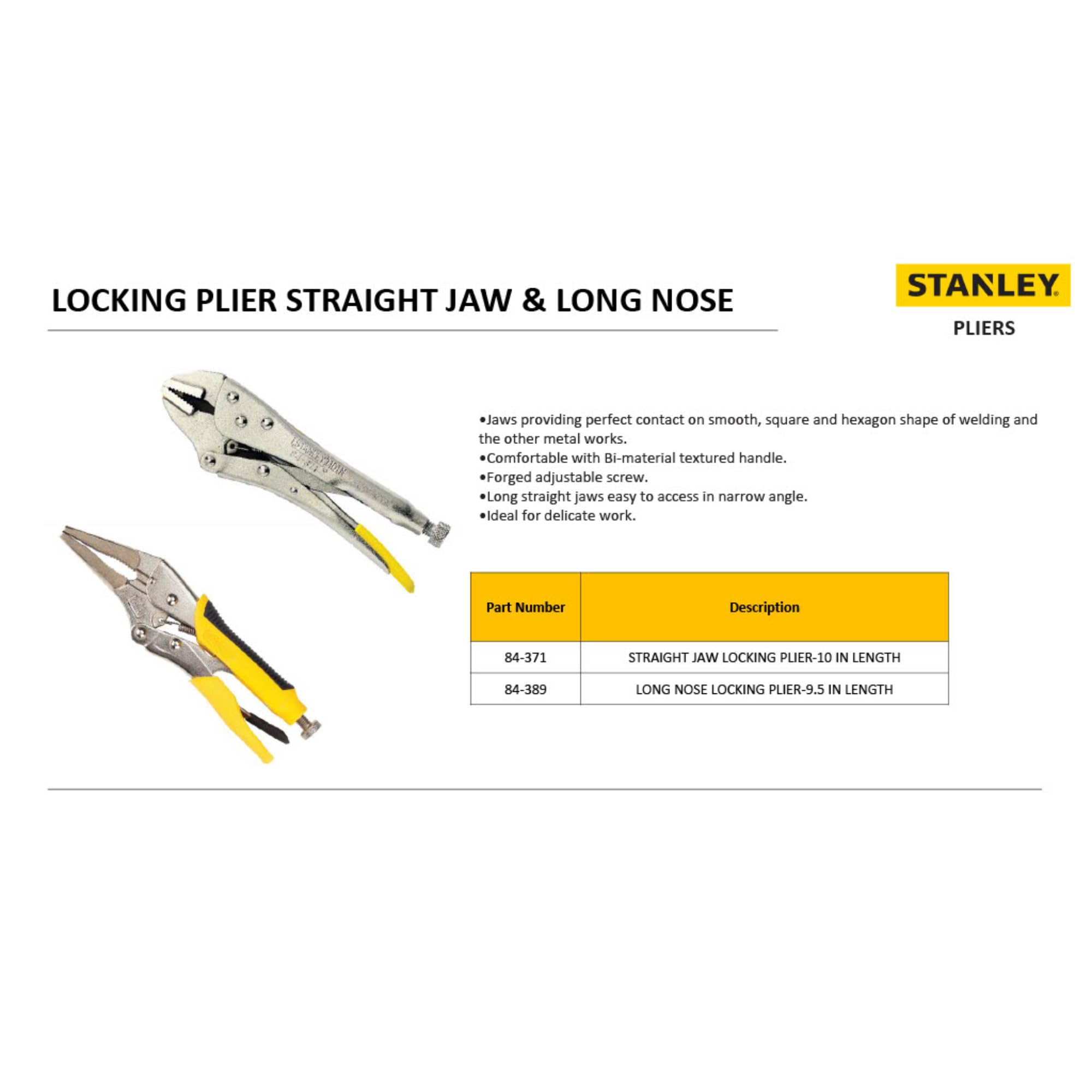 STANLEY 84-371 Straight Jaw Locking Plier (10-inch) 3