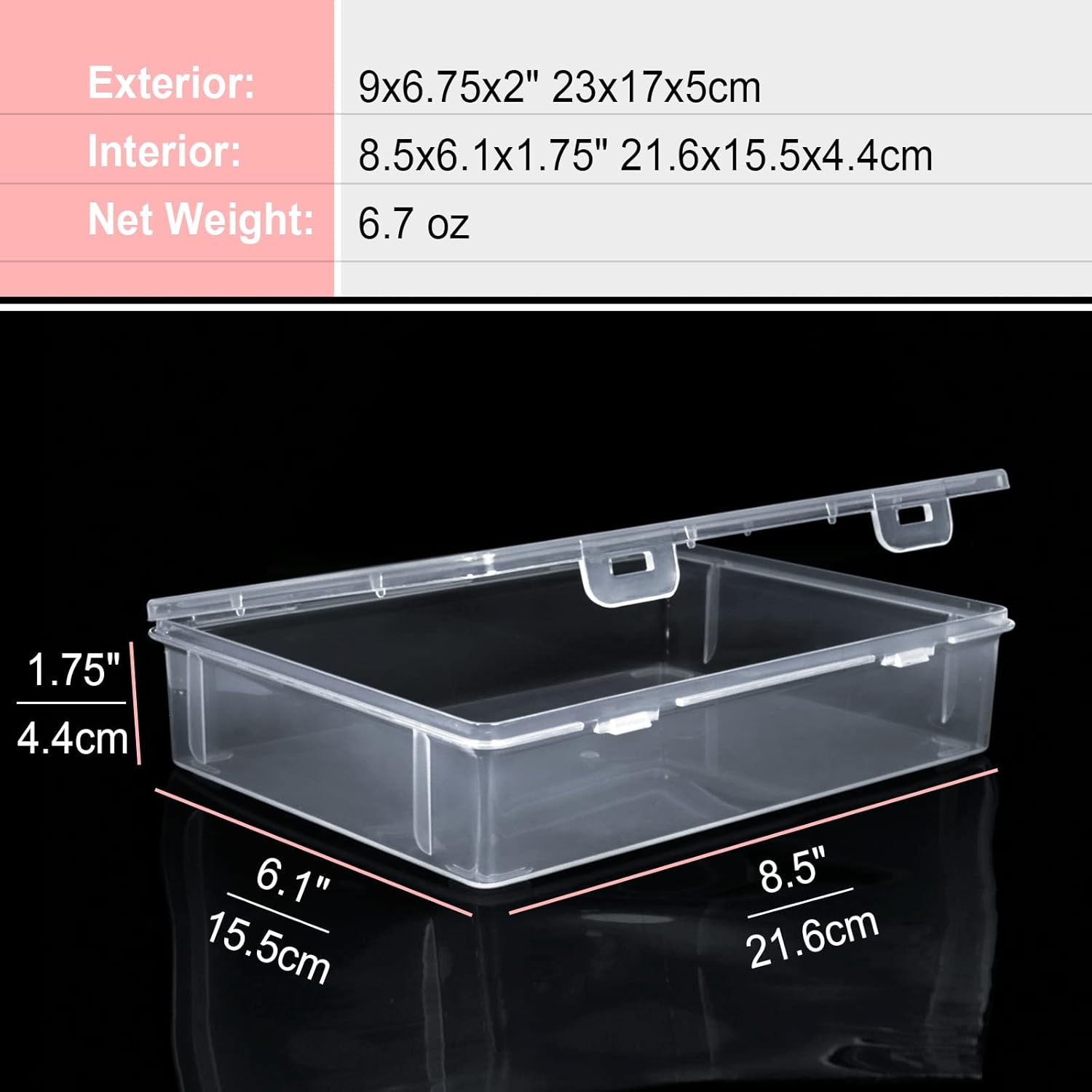 Vowcarol Storage Boxes for 5in x 8in Legal Pads, Washi Tape Organizer, A5 Paper Storage Bin, 5 x 8 Inches Index Card Box- 2 Pack thumbnail