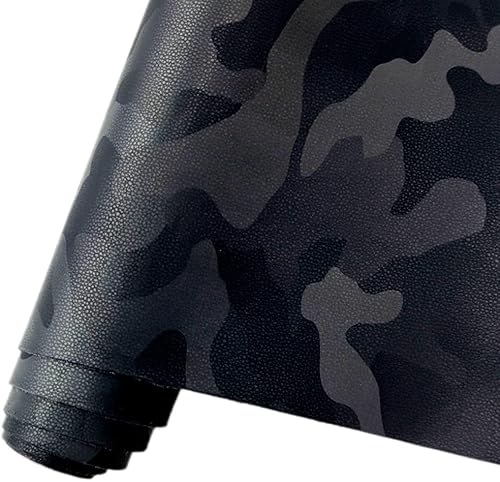 HYANG - Hojas de piel sintética de camuflaje 1 rollo de 12 x 53 pulgadas 118 x 531in piel sintética muy adecuada para manualidades de aretes lazos