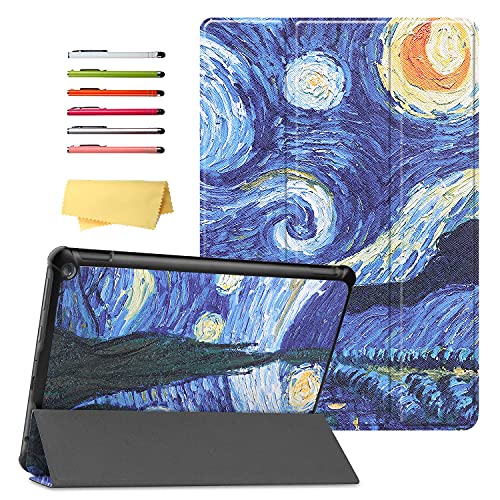 UUcovers 10.1�C���` Kindle Fire HD 10 (��11����A2021�N����) �P�[�X & Fire HD 10 Plus (��11����A2021�N�����̂�) �O�܂�X�^���h PU���U�[ �n�[�h�ϏՌ��J�o�[ �����X���[�v/�E�F�C�N/