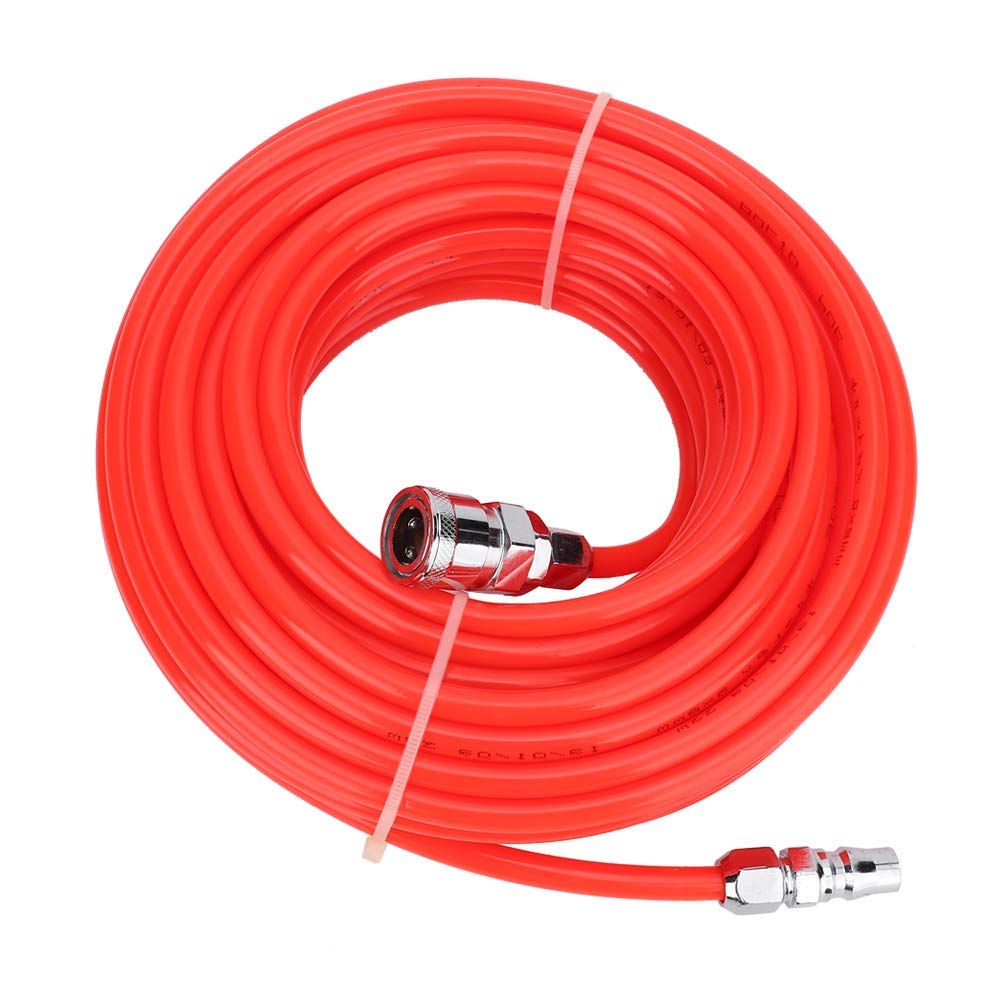 Manguera de Compresor de Aire de Alta Presión de 5x8mm Manguera de Aire Flexible con Accesorios de Acoplamiento Rápido Macho/hembra 15M Rojo, Tubería, Carretes de Manguera de