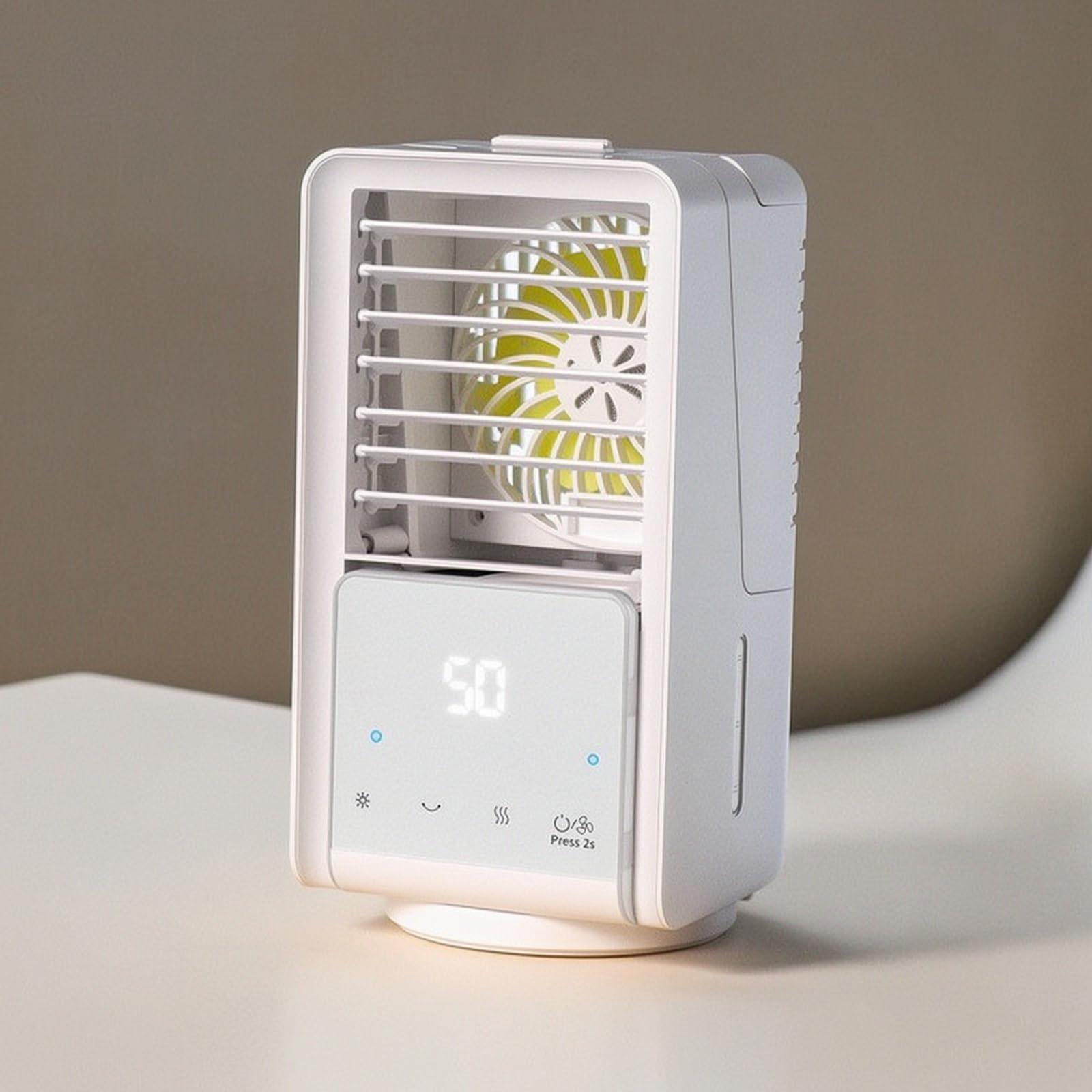 Ventilador Escritorio con Humidificador USB Mini Ventilador Mesa Portátil para Estudians, Dormitorio