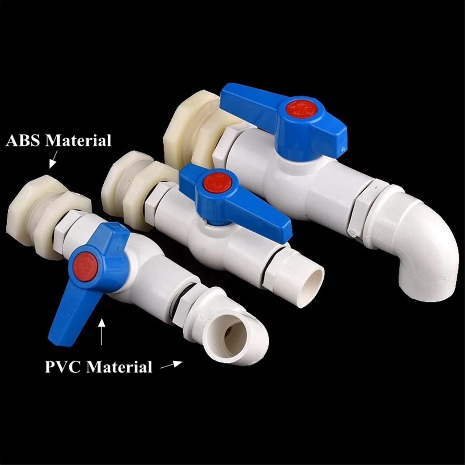 Juego de 1/2", 3/4" y 1" PVC for acuario, entrada agua, drenaje, junta directa/codo, conector tubería riego for jardín, válvula(3l4 Inch Elbow,3Pcs)