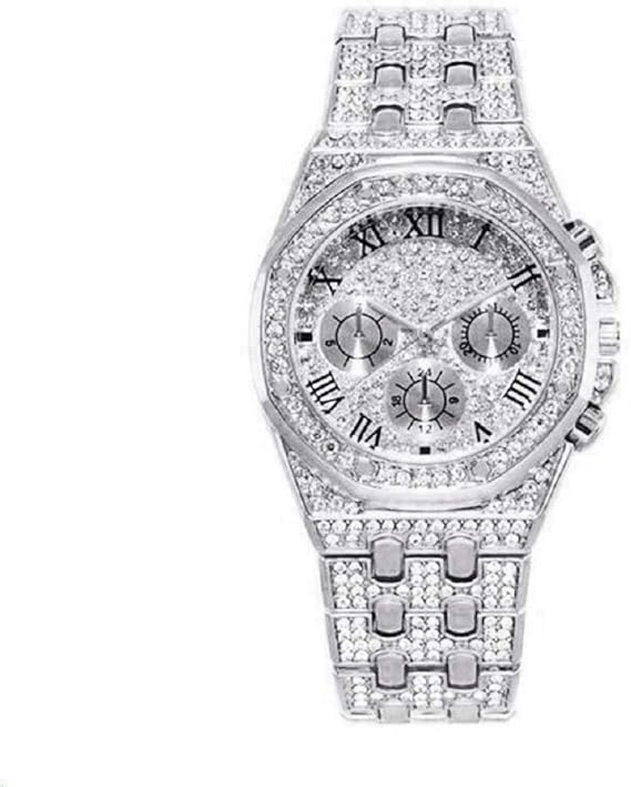 silver sparkly watch